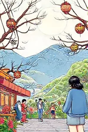 竖屏短剧夜航信号塔封面，深夜电台话筒与远处灯塔光束